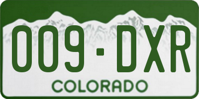CO license plate 009DXR