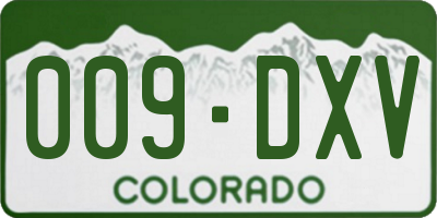 CO license plate 009DXV