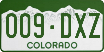 CO license plate 009DXZ