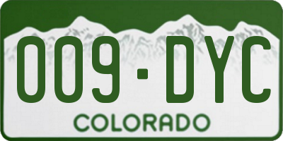 CO license plate 009DYC