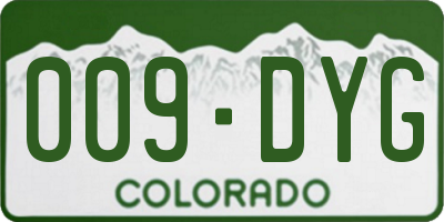 CO license plate 009DYG