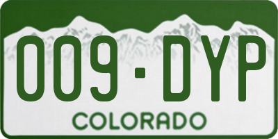 CO license plate 009DYP
