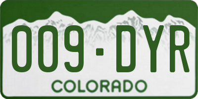 CO license plate 009DYR