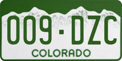CO license plate 009DZC