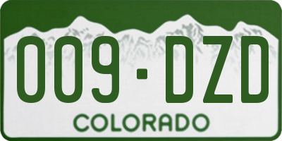 CO license plate 009DZD