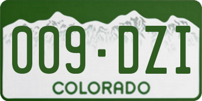 CO license plate 009DZI