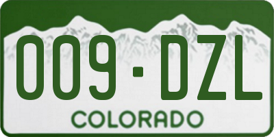 CO license plate 009DZL