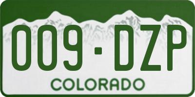 CO license plate 009DZP