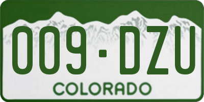 CO license plate 009DZU
