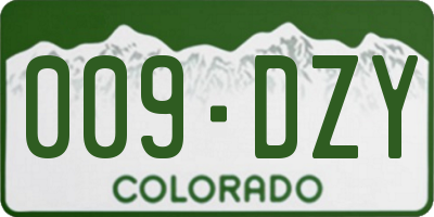 CO license plate 009DZY