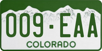 CO license plate 009EAA