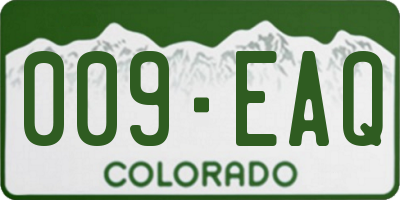 CO license plate 009EAQ