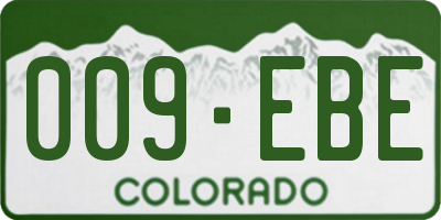 CO license plate 009EBE