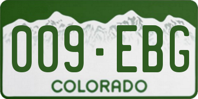 CO license plate 009EBG