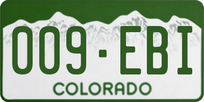 CO license plate 009EBI