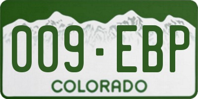 CO license plate 009EBP