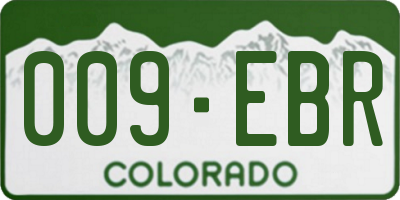 CO license plate 009EBR