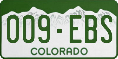 CO license plate 009EBS