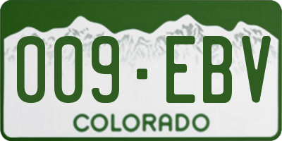 CO license plate 009EBV
