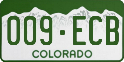 CO license plate 009ECB
