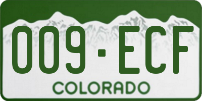 CO license plate 009ECF