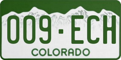 CO license plate 009ECH