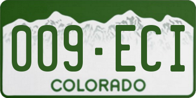 CO license plate 009ECI