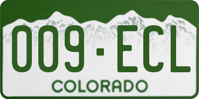 CO license plate 009ECL