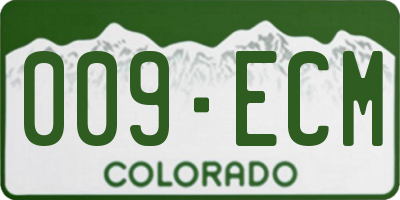 CO license plate 009ECM