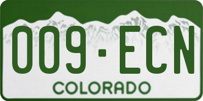 CO license plate 009ECN