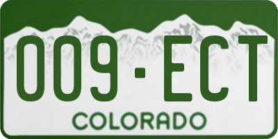 CO license plate 009ECT