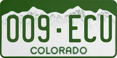 CO license plate 009ECU