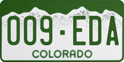 CO license plate 009EDA