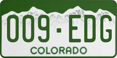 CO license plate 009EDG