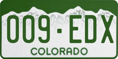 CO license plate 009EDX