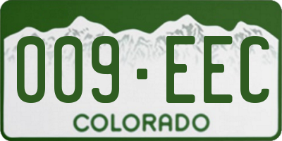 CO license plate 009EEC