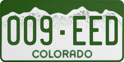 CO license plate 009EED