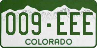 CO license plate 009EEE