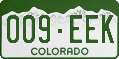 CO license plate 009EEK