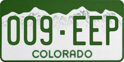 CO license plate 009EEP
