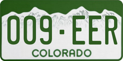 CO license plate 009EER