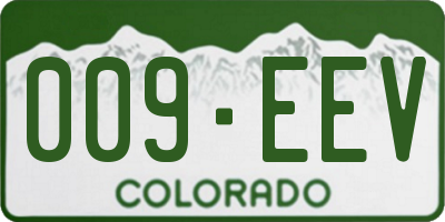 CO license plate 009EEV