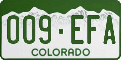 CO license plate 009EFA