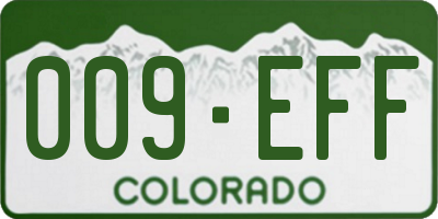 CO license plate 009EFF