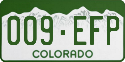 CO license plate 009EFP