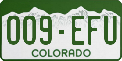CO license plate 009EFU