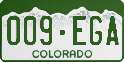 CO license plate 009EGA