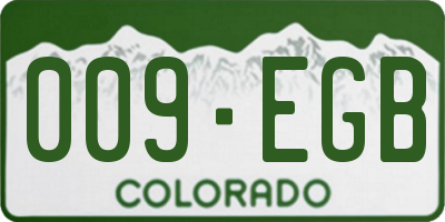 CO license plate 009EGB