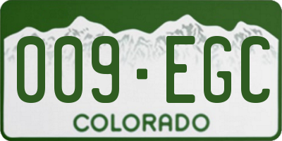 CO license plate 009EGC