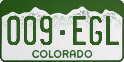 CO license plate 009EGL